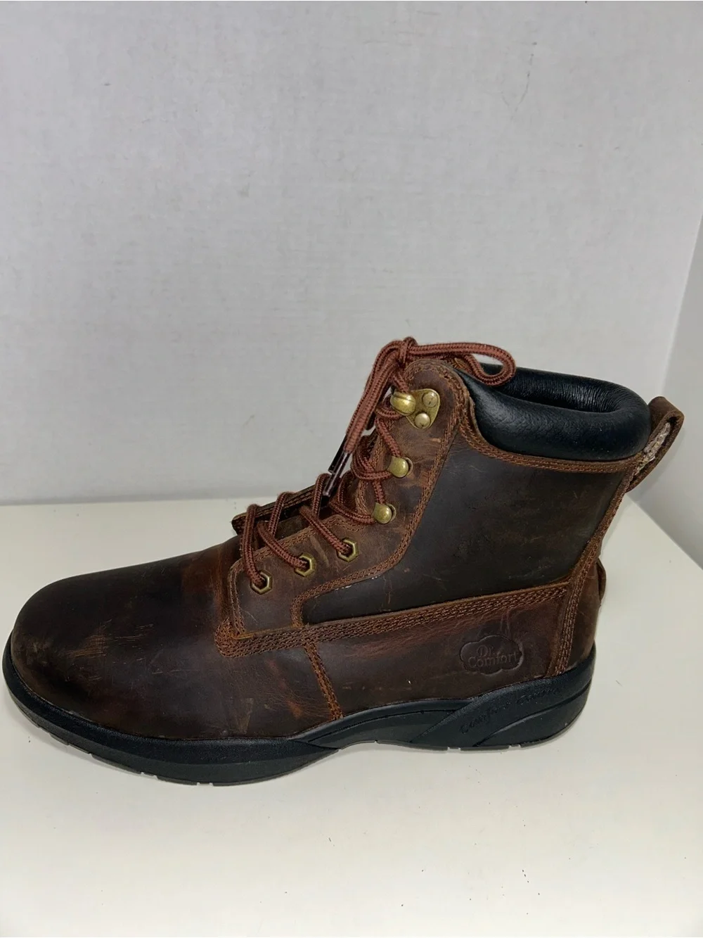 Dr. Comfort Boss #9520 Brown Leather Lace-Up Comfort Work Boot